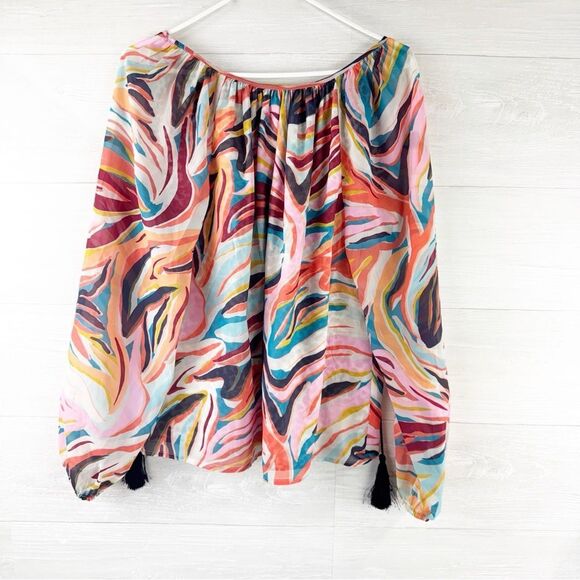 Marie Oliver Multicolor Tassel Lightweight Relaxed Top XS - Picture 4 of 6